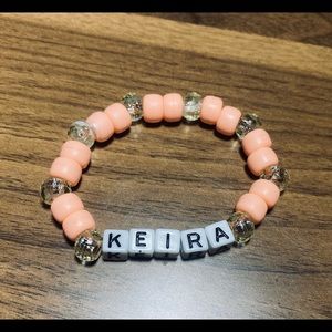Customizable personalized girls stretchy bead bracelet stocking stuffer